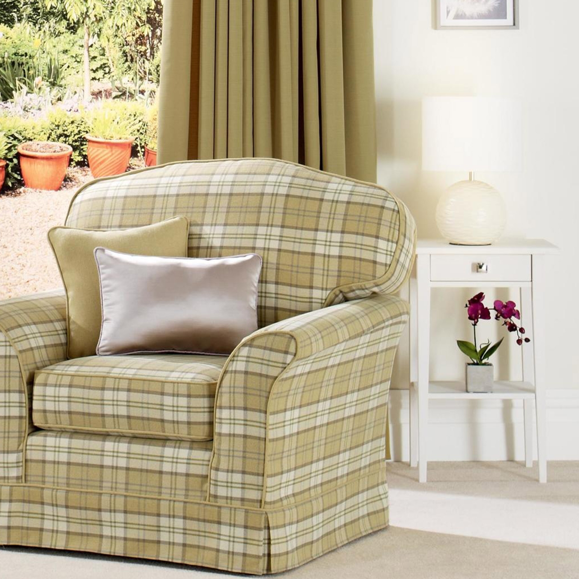 Fabric Details lewis olive Fabrics Range by Plumbs