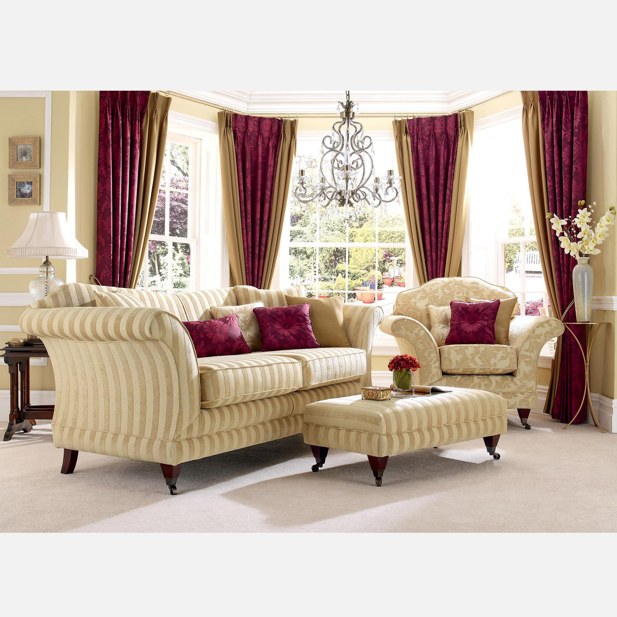 Fabric Details mayfair stripe gold Fabrics Range by Plumbs