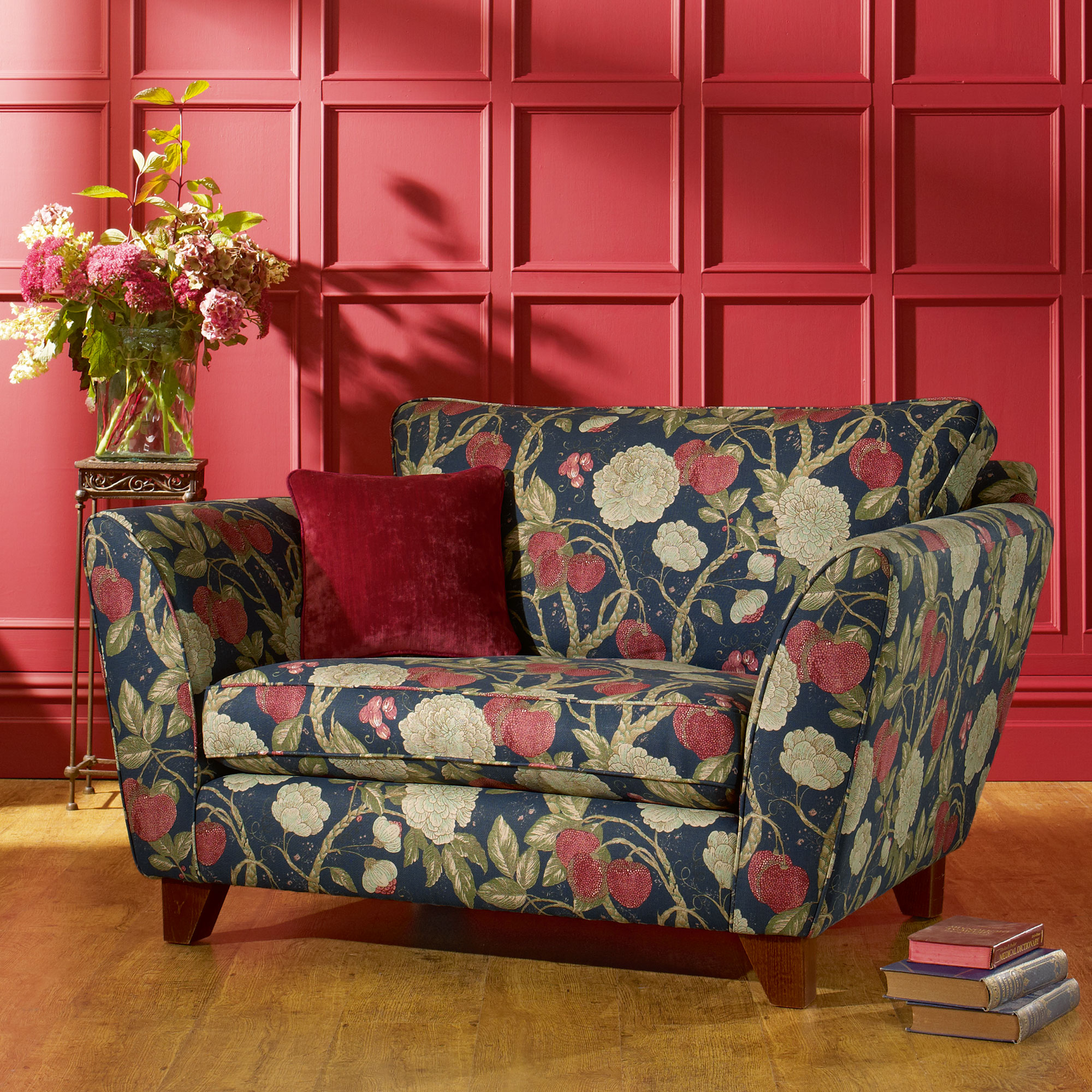 Fabric Details morris navy Fabrics Range by Plumbs