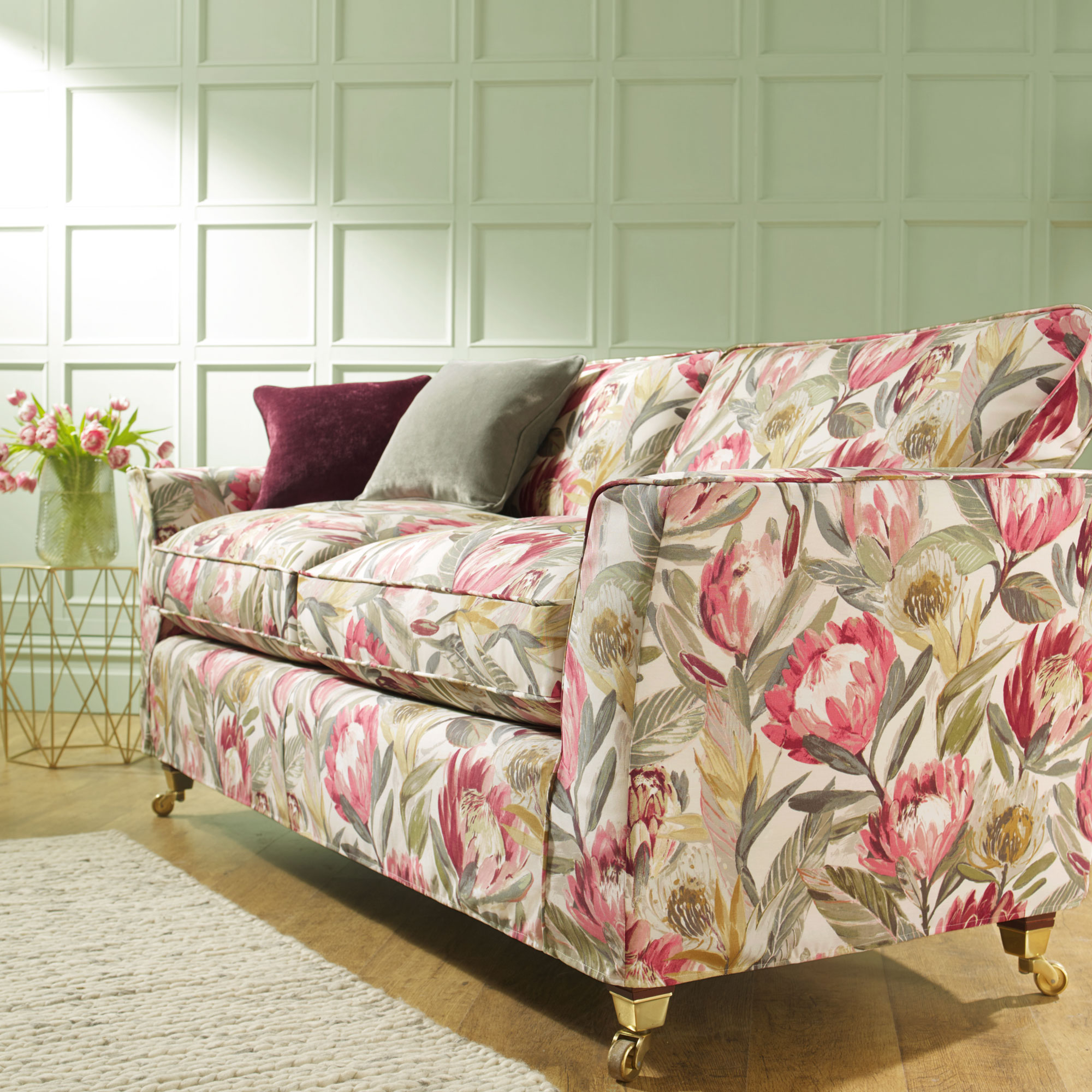 Fabric Details protea blossom ruby Fabrics Range by Plumbs